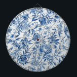 Blue Chinoiserie Watercolor Floral Botanical Darttavla<br><div class="desc">Blue Chinoiserie Watercolor Floral Botanical Painting Pattern Dart Board</div>