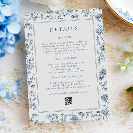 Blue Chinoiserie Wedding Details Tilläggskort
