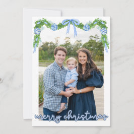 Blue Chinoserie Ornament Blue Banner Card Tack Kort