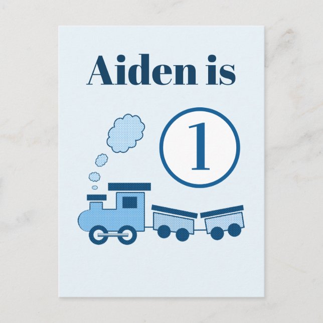 Blue Choo Choo Tåg Vykort (Framsida)