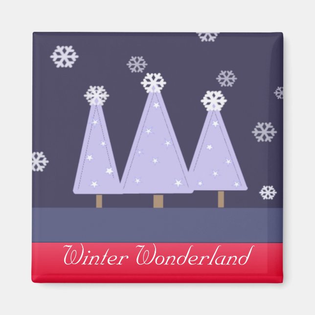 Blue Chrismas Träd Magnet (Framsidan)