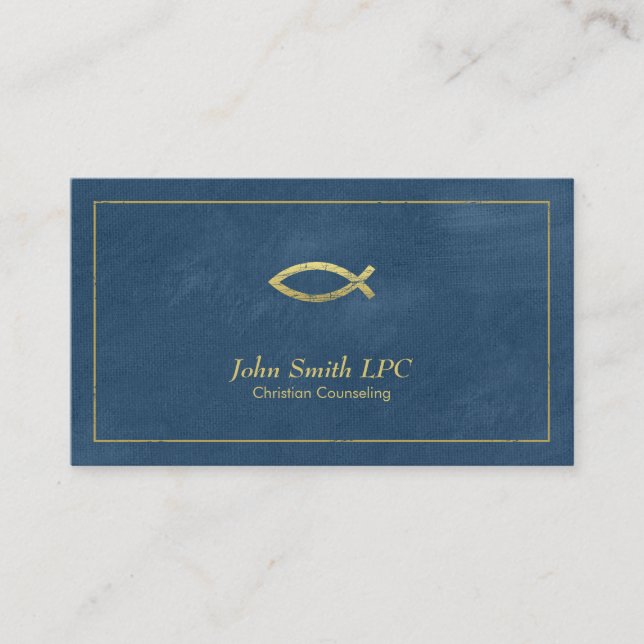 Blue Christian Counselor Ichthus Möte Tidsbeställning Kort (Framsida)