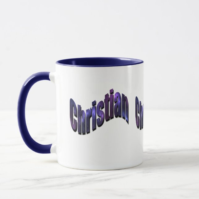 Blue Christian Namn Logotyp Mugg (Vänster)