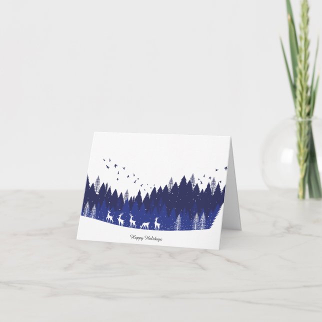 Blue Christmas Card Tack Kort (Framsida)