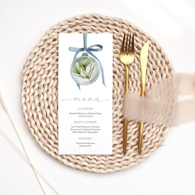 Blue Christmas Dinner Menu Meny (Skapare uppladdad)