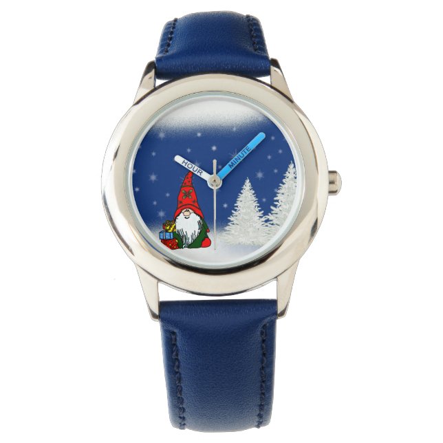 Blue christmas Gnome Armbandsur (Framsida)