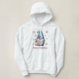 Blue Christmas Gnome with Red Lantern Berries T Shirt