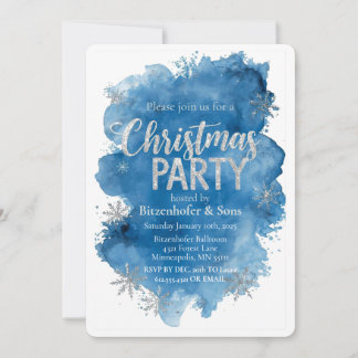 Blue Christmas Party Inbjudningar