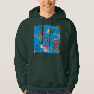Blue christmas poop emoji hoodie