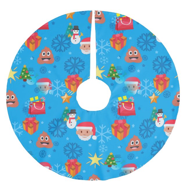 Blue christmas poop emoji julgransmatta borstad polyester (Framsidan)
