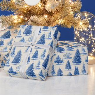 Blue Christmas toile Presentpapper