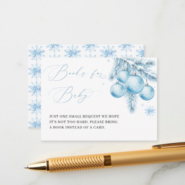 Blue Christmas Winter Boy Books for Baby Tilläggskort (Fram/Back In Situ)