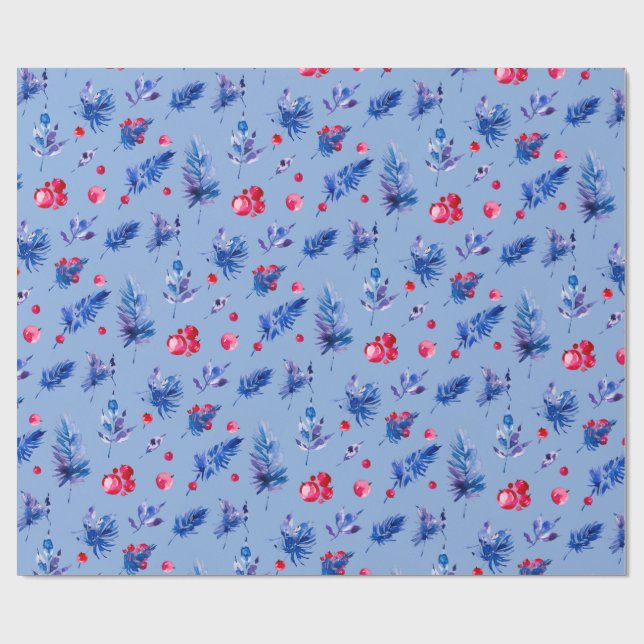 Blue Christmas wrapping paper roll Presentpapper (Platt)