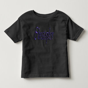 Blue Christopher Namn Logotyp T-shirt