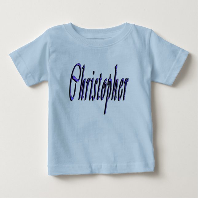 Blue Christopher Namn Logotyp T-shirt (Framsida)