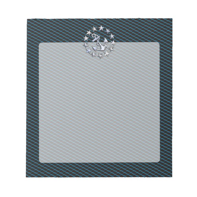 Blue Chrome like Yacht Flagga Automotive Grille Anteckningsblock (Framsida)