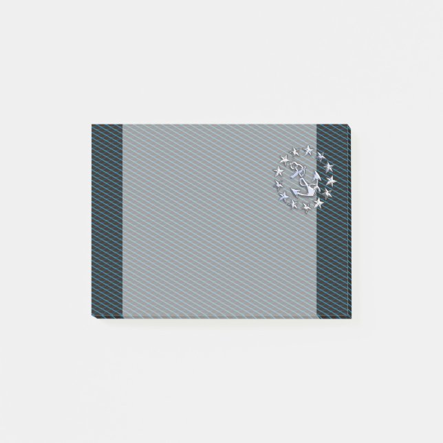 Blue Chrome like Yacht Flagga Automotive Grille Post-it Block (Framsida)