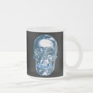 Blue Chrome Skull Mugg