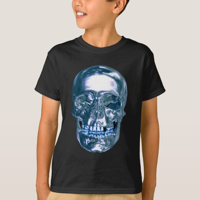 Blue Chrome Skull Shirt Tröja (Framsida)