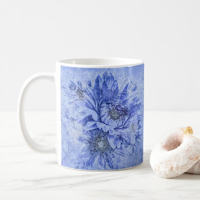 Blue Chrysanthemums Mugg (Med munk)