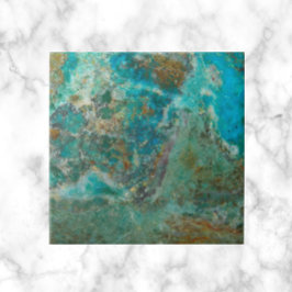 Blue Chrysocolla Mineral Stone Kakelplatta
