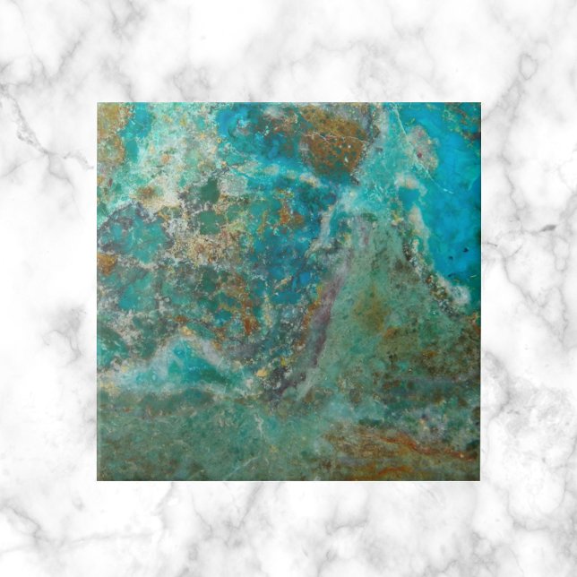 Blue Chrysocolla Mineral Stone Kakelplatta (In Situ)