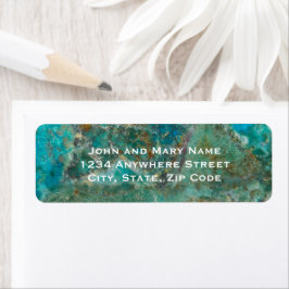 Blue Chrysocolla Minerals Stone Returadress Etikett
