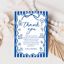Blue Ciao Baby Italiana Baby Shower - tack för dit