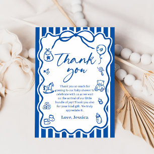 Blue Ciao Baby Italiana Baby Shower - tack för dit Kort