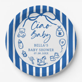 Blue Ciao Bambino Italian Illustrated Baby Shower