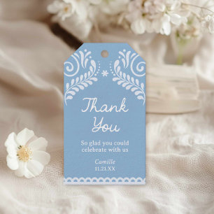 Blue Cielito Lindo Baby Shower Tack Presentetikett
