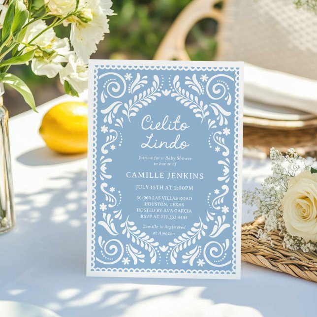 Blue Cielito Lindo Boy Baby Shower-inbjudan Inbjudningar (Blue Cielito Lindo Boy Baby Shower Invitation)