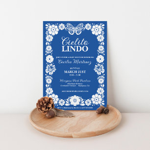 Blue Cielito Lindo Mexican Baby Shower Boy Inbjudningar