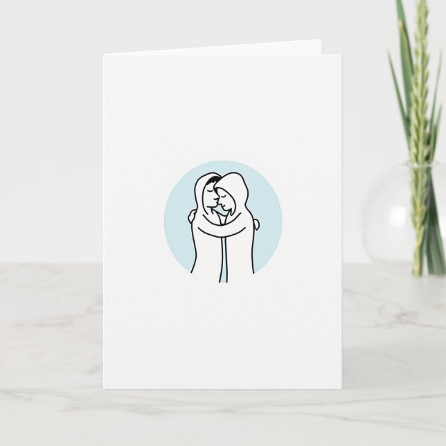 Blue Circle Embrace Card Kort (Framsida)
