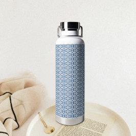 Blue Circle Pattern Water Bottle