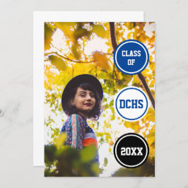 Blue Circles Photo Studenten Inbjudningar