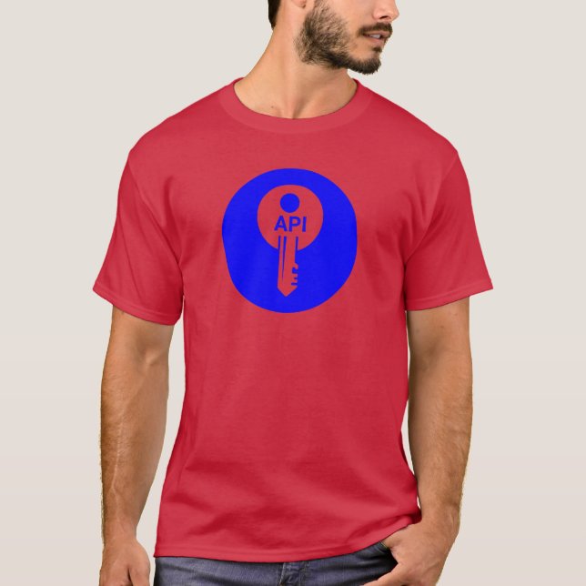 Blue Circular API Key Icon T Shirt (Framsida)