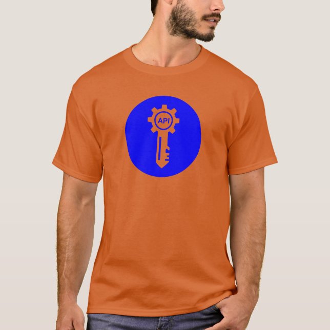 Blue Circular API Key Icon T Shirt (Framsida)