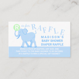 Blue Circus Cute Elephant Diaper Raffle Biljett Tilläggskort