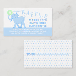 Blue Circus Cute Elephant Diaper Raffle Biljett Tilläggskort