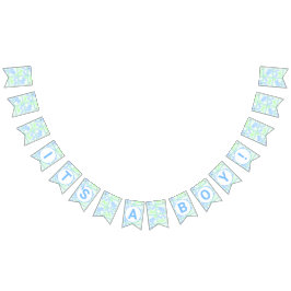 Blue Circus Cute Mönster Pojke Baby Shower Vimplar