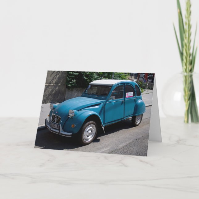 Blue Citroën 2CV Kort (Framsida)
