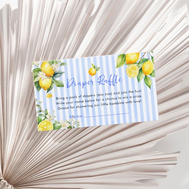 Blue Citrus Lemon Ciao Baby Diaper Raffle Card Tilläggskort (Blue Citrus lemons Ciao Baby Diaper Raffle card)
