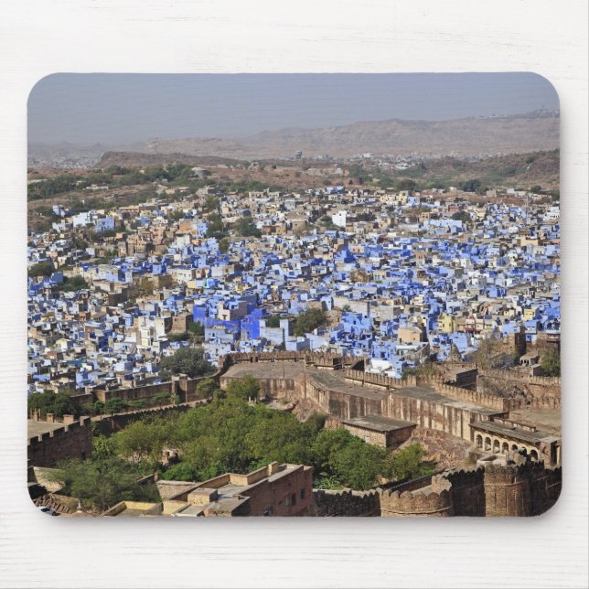 Blue City betraktad från Mehrangarh Fort / Jodhpur Musmatta (Framsidan)
