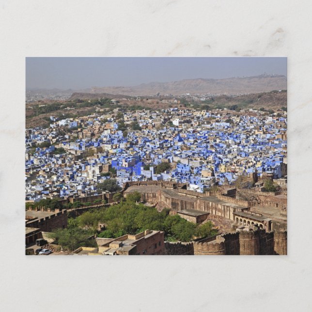Blue City betraktad från Mehrangarh Fort / Jodhpur Vykort (Framsida)