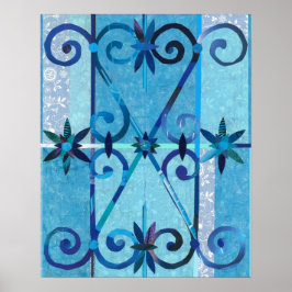 Blue City CHEFCHAOUEN Papper Collage Poster