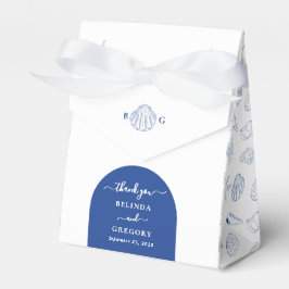 Blue Clam Seashells Coastal Seaside Beach Wedding Presentaskar