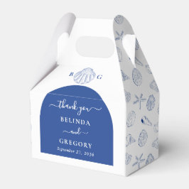 Blue Clam Seashells Coastal Seaside Beach Wedding Presentaskar