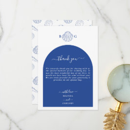 Blue Clam Seashells Coastal Seaside Beach Wedding Tack Kort