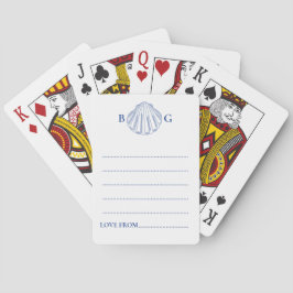 Blue Clam Seashells Coastal Wedding Guest Book Casinokort